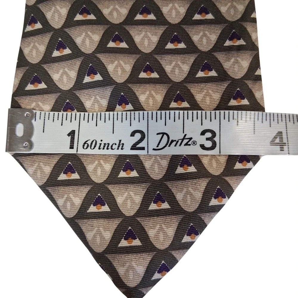 Christian Dior Monsieur  100% Silk Tie Geometric Pattern Italy/USA Vintage EUC